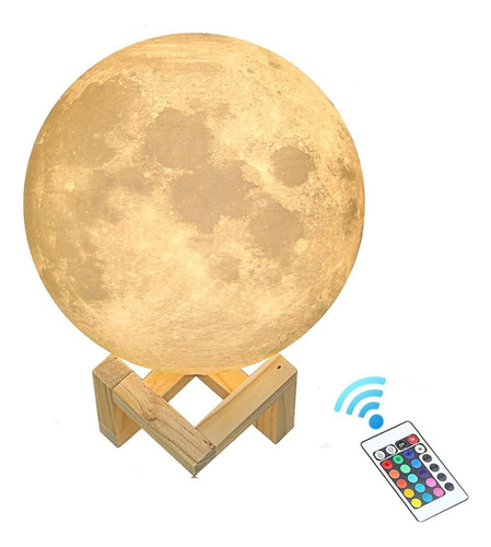 Lámpara Esfera Velador Luz De Luna Colores 3d Mesa Premium