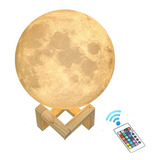 Lámpara Esfera Velador Luz De Luna Colores 3d Mesa Premium