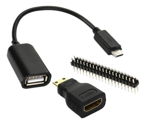 Micro Usb Gpio Mini-hdmi Macho A Hembra For Raspberry Pi