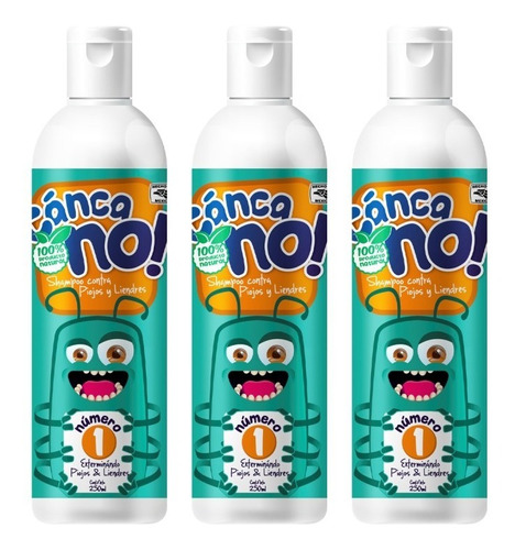 Kit 3 Cáncano Shampoo Contra Piojos Y Liendres