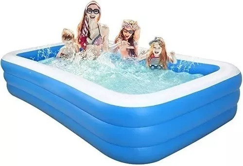 Piscina Inflable Rectangular Niños Verano Diversión 2 Metros