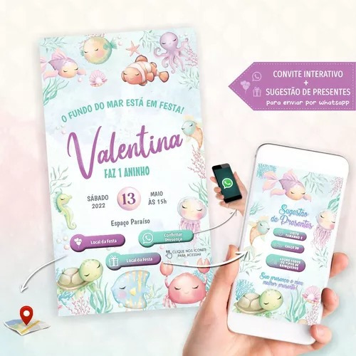 Convite Digital Interativo Para Whatsapp Personalizado Kids