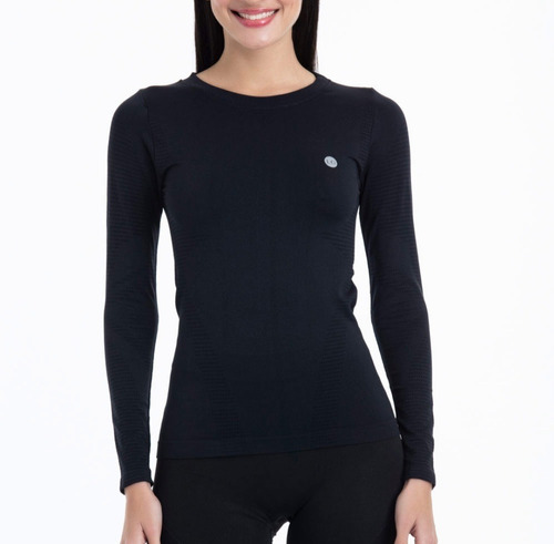 Camiseta Primera Capa Talla L Mujer Lady Genny/jockey Negra