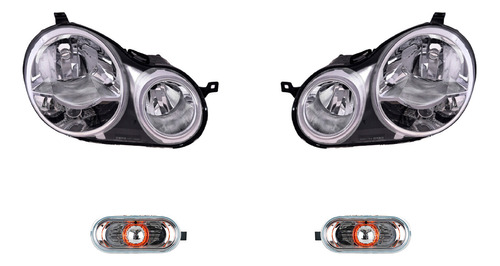 Cuartos + Faros 4 Piezas Depo P/ Volkswagen Polo 2003-2007