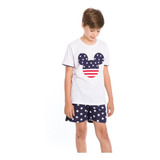 Pijama Infantil Menino Disney Mickey Mouse Usa Juvenil