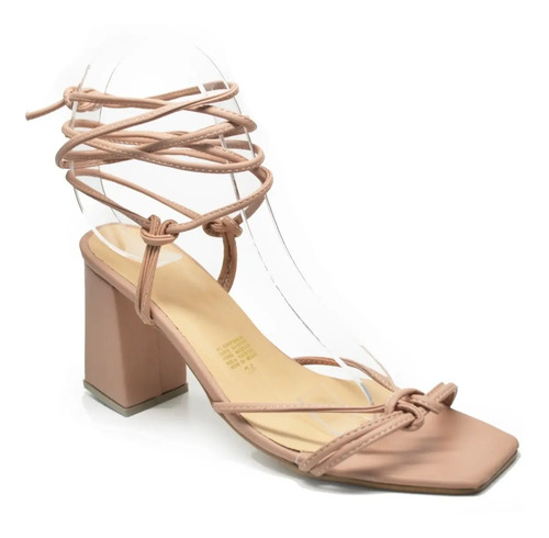 Sandalias Zapatilla Tacón Alto Cordón Tendencia Premium