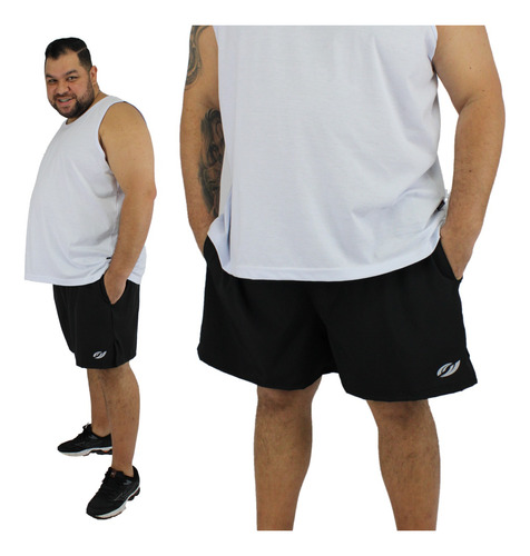 Bermuda Shorts Plus Size Curto De Elastico Com Cordao Treino