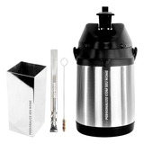 Kit Tereré Inox Garrafa 2,5l Copo Bomba V6 Personalize Nome