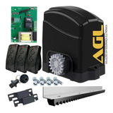 Kit Motor Portão Deslizante Agl 3 M Trilho 3 Controles 300kg