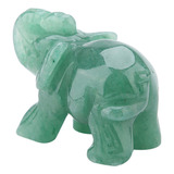 Figura De Elefante De Cristal Tallado En Jade Natural, 5 Cm