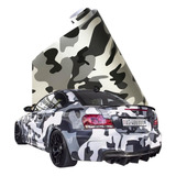 Rollo Vinil Automotriz Camo Blanco Gris Negro  28 M