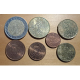 Francia Lote X 7 Monedas Incluye 2 Euro 2002. Usadas!!!!