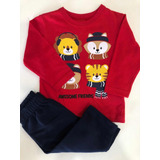 Conjunto Infantil Em Moletom Menino Roupa Inverno Kyly