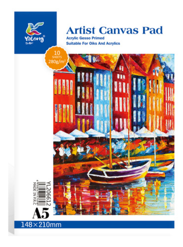 Block De Dibujo Para Pintura Oleo Acrilico A5 280gr 10 Hojas