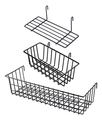 Rejilla De Pared De Metal 3x Cesta Organizador Cesta