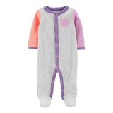 Carters Osito Pijama Algodón Broches Rosa Lila 1n671710