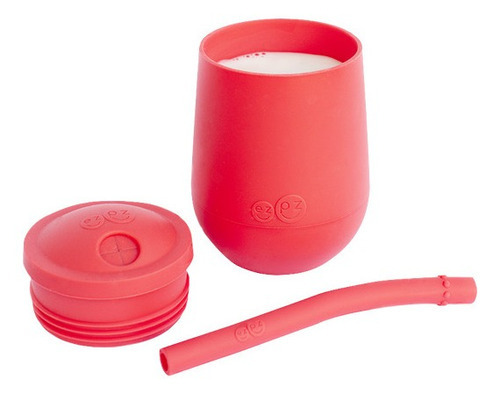 Vaso Entrenador Con Popote Para Bebé De Silicona Ezpz 12m+ Color Coral