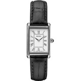 Reloj Mujer Seiko Swr053 Cuarzo 36mm Pulso Negro En Cuero