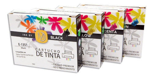 Combo X4 Cartuchos Mti T133 Colores+negro P/ Epson T22 Tx135