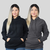 Kit 2 Moletom Canguru Unissex Com Capuz Blusa Frio Casaco