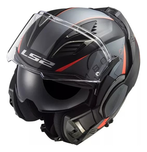 Casco Para Moto Rebatible Ls2 Valiant Ff900 Codex Matt Bla