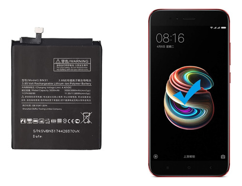 Bateria Compatible Con Xiaomi Redmi S2  Bn31 De 3000mah