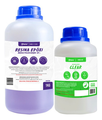 Resina Epoxi Incolor De Média Viscosidade Uv+ Kit Com 1,5kg