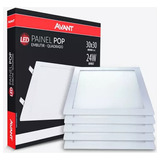 Kit 8x Painel Led Quadrado Embutir 24w Avant Branco Frio 110v/220v