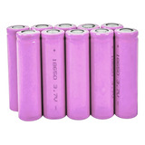 Pack 10 Baterias 18650 3.7 Voltios Planas Litio Recargable Rosa Pastel