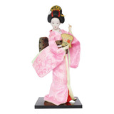 Estatuilla De Dama Geisha Japonesa De 12 Pulgadas, Rosa