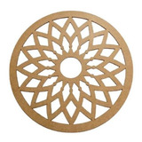 Quadro Mandala Flor  Simples 60cm Em Mdf Cru