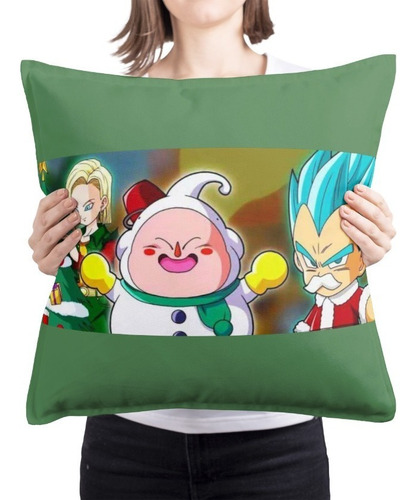 Cojin Almohada Androide 18 Vegeta Navideño Anime Diseño Arte