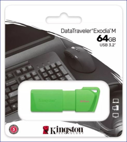 Memoria Flash Usb Kingston De 64 Gb 3.2 Exodia M Verde Color Verde