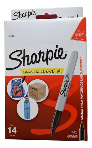 Marcador Permanente Sharpie Punto Fino Caja Con 12 Piezas | MercadoLibre