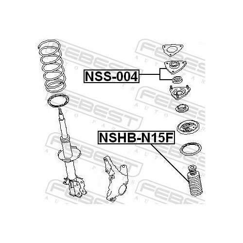 Taza Amortiguador Del Nissan Sentra Almera B13 B14 Febest Foto 5