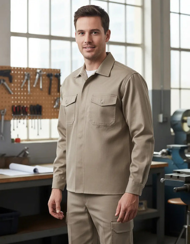 Camisola Soldador Manga Larga Antiflama Y/o Ignifuga Beige