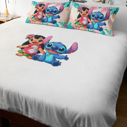 Cobertor Macio E Fofo Casal + Fronha Fofa Lilo & Stitch