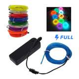 Wire Hilo 5m Luminoso Luz Neon Dj Cable Tron Led Fl+inversor
