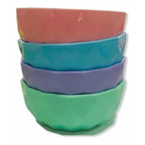 Bowl Comportera Plastico Color Pastel Recipiente Gde Pack X4