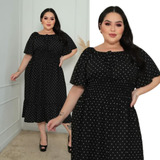 Vestido Plus Size Feminino Mide Curto Moda Evangelica 