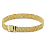 Brazalete De Malla Pandora Reflexions Cubierto En Oro De 14k Color Dorado Talla 18 Cm