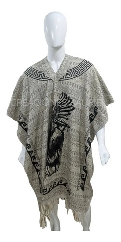 Poncho Gabán 100% Lana Figuras Unisex Unitalla Económica Y3