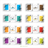 Cuadro Triptico Reloj De Pared Varios Colores Decoracion +