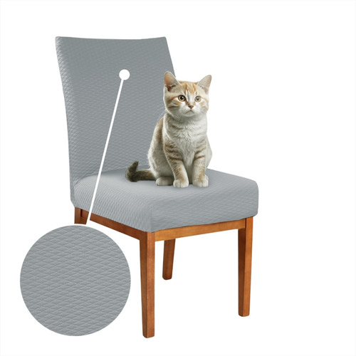 Kit Com 2 Capa Cadeira Jantar Tecido Arranhão De Gato Protex