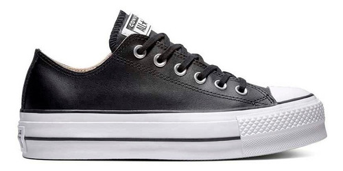 Converse Plataforma Piel Ctas Lift Blanco Negro Plataforma