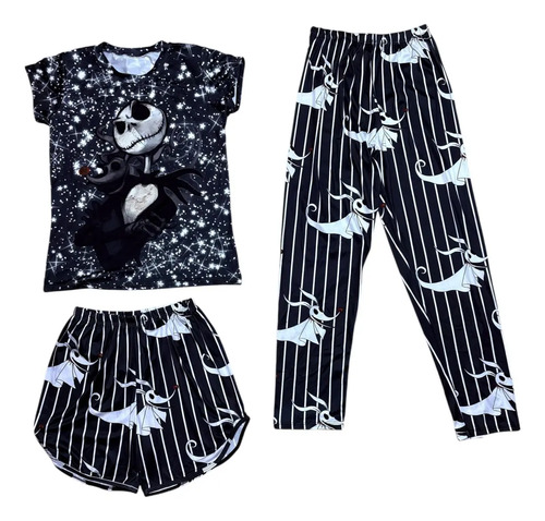 Pijama Jack Skellington Dama 3 Pzas
