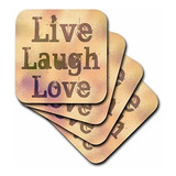 3drose Cst 37954 2 Vitrales Peach Live, Laugh, Love - Palabr