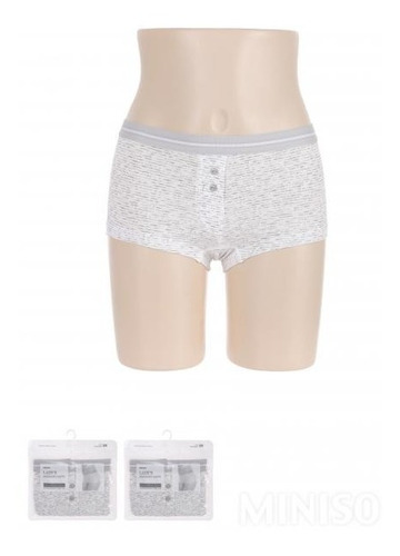 Calzon Para Mujer Tipo Boxer Franja Gris Gris