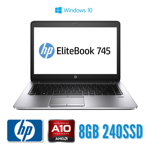 Notebook Hp Elitebook 745 G2 - Amd A10 8gb 240ssd - W10