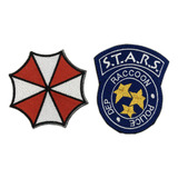 Umbrella + Star Resident Evil Velcro - Parche Bordado.